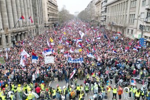 Beograd zasedli protestniki