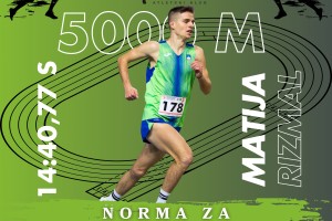 Mitja Rizmal z izpolnjeno normo za Univerzijado 2025