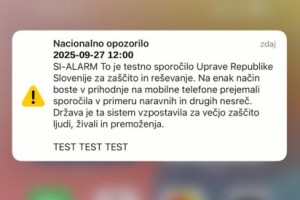 To je testni alarm, ki ga bomo zadnjo soboto v septembru dobili na telefone