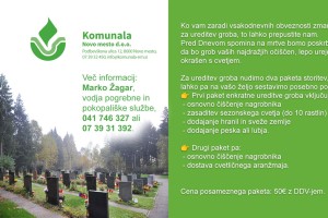 Z MISLIJO NA NAJDRAŽJE PRAVOČASNO UREDITE GROBOVE
