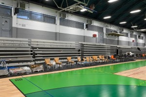 Prenova Športne dvorane Marof se zaključuje z montažo nove tribune