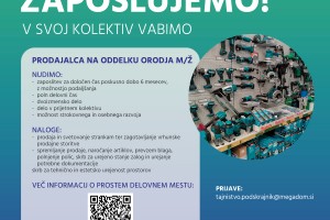 Megadom Krško zaposluje prodajalca na oddelku orodja