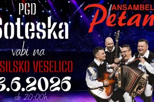 PGD Soteska vabi na veliko gasilsko veselico z Ansamblom Petan