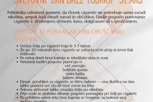 Svetovni dan brez tobaka – priložnost za korak k bolj zdravemu življenju
