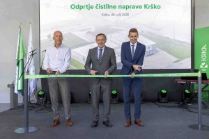 Krka v Krškem z novo čistilno napravo