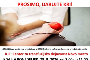 RK Šmihel in Ločna Mačkovec vabita na krvodajalsko akcijo