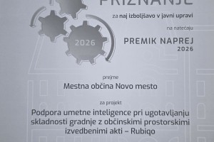 Novemu mestu priznanje za inovativno uporabo umetne inteligence