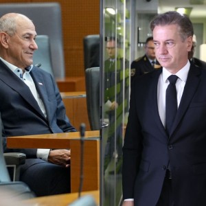 Janez Janša se muza, Luka Mesec pa koplje grob Robertu Golobu