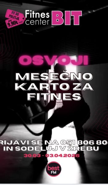 Osvoji mesečno karto za fitnes