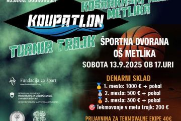 Košarkarski klub Metlika vabi na turnir trojk – KOUPATLON 2025