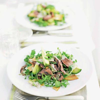 peppered steak tortilla salad