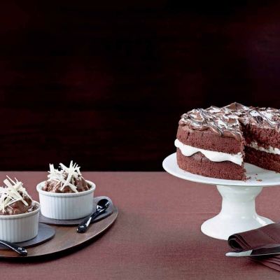 light and fluffy chocolate mocha cakedouble choc cardamom pots