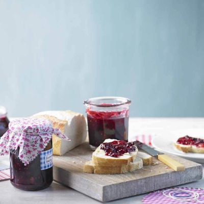 summer berry jam on bread