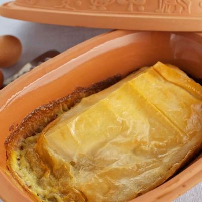 Römertopf Topfenstrudel