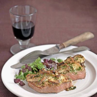 Grilled Steaks topped with cepsP65-69
