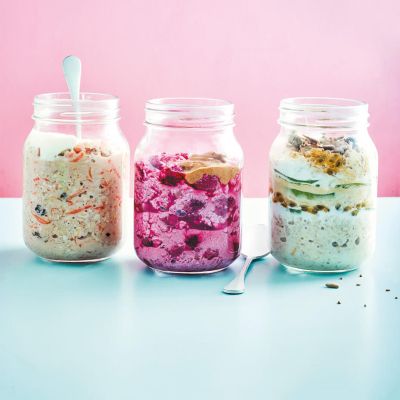 Three ways with overnight oatscarrot cake PBJTropical
