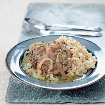 ossobuco with risotto alla milanese