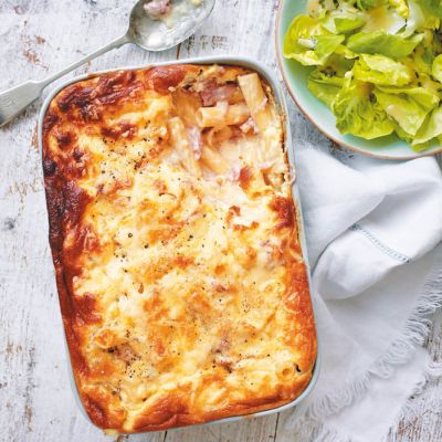 Puhasto zapecene sirove testenine s sunko