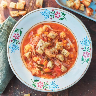 zelenjavna juha s kruhki