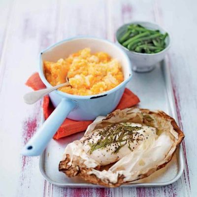 tarragon chicken with celeriac mash