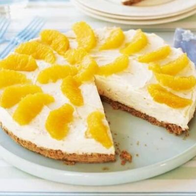 pomarančni cheesecake brez peke