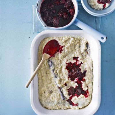 spice rice pudding with blackberry compotesweetness and lighthealthy