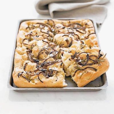 red onion and rosemary focaccia