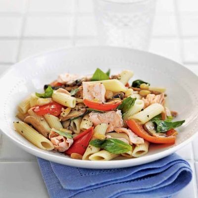 Everyday. Make it tonight. Superhealthy suppers. p34, 35, 36, 37Summer salmon pasta