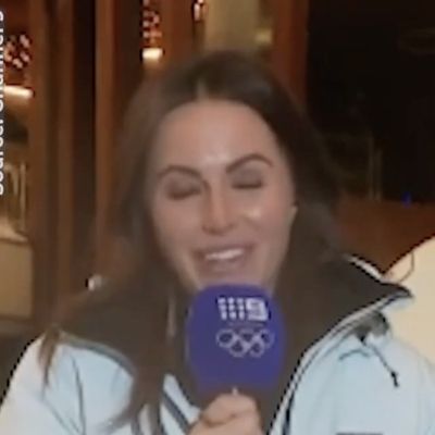 Danika Mason med neposrednim prenosom z zimskih iger Milano–Cortina, ko je njen nastop zaradi