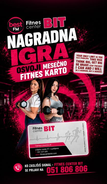 Osvoji mesečno karto Fitnes centra BIT