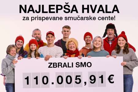 V dobrodelni akciji »Smučarski centi« zbranih 110.005,91 evra za mlade smučarske upe