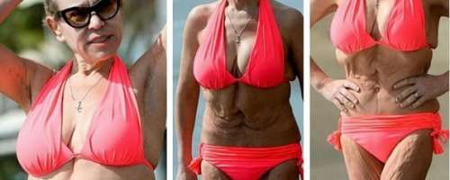 FOTO: Tina prišla na plažo in šokirala v rdečem bikiniju