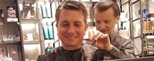 Pahor in Bratuškova med prvimi pri frizerju