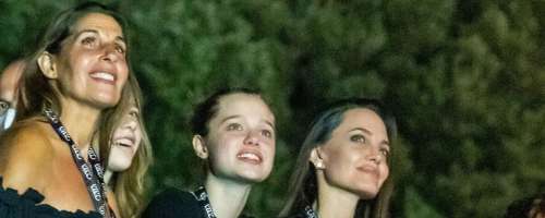 Angelina Jolie s hčerjo žurala na koncertu Måneskinov