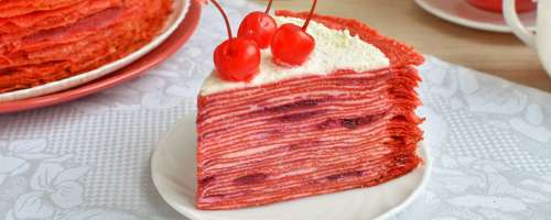 Preprost recept za rdeči žametno torto iz palačink