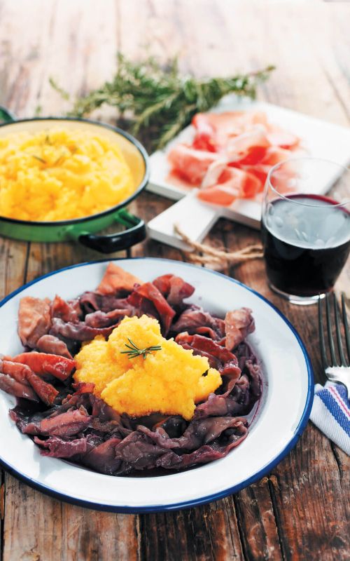 Pršutov toč s polento