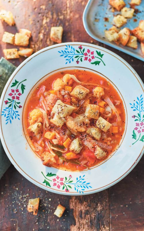 zelenjavna juha s kruhki