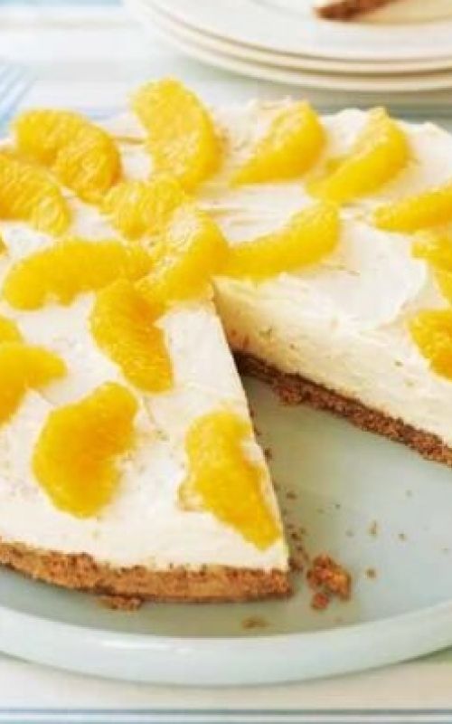 pomarančni cheesecake brez peke