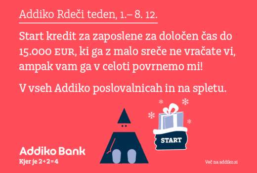 Addiko START kredit ne dela razlik