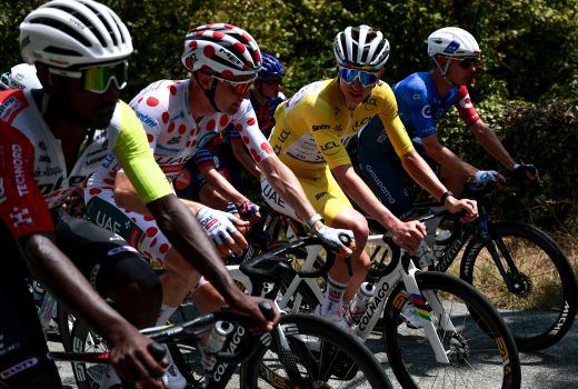 Biniam Girmay, Tim Wellens, Tadej Pogačar (Tour 2025)