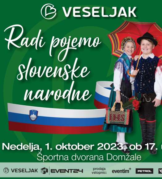 Koncert RADI POJEMO SLOVENSKE NARODNE 1. oktobra v Domžalah!