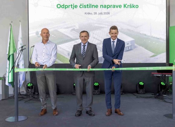 Krka v Krškem z novo čistilno napravo