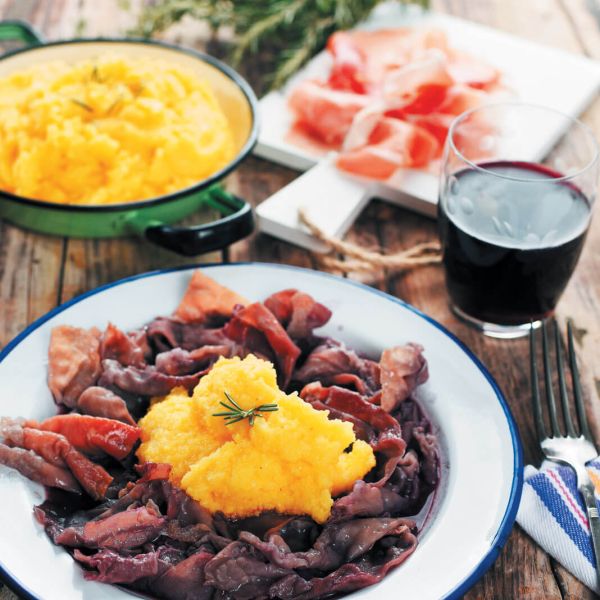 Pršutov toč s polento