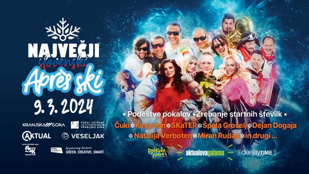 Po sobotni veleslalomski vitranški klasiki največji slovenski Après ski s parado glasbenih zvezd