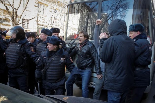 protest, Aleksej Navalni, aretacija, Moskva