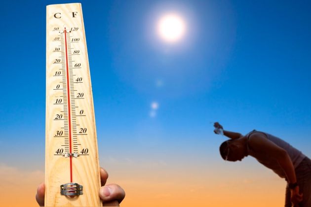 vročina, termometer, poletje, sonce, potenje