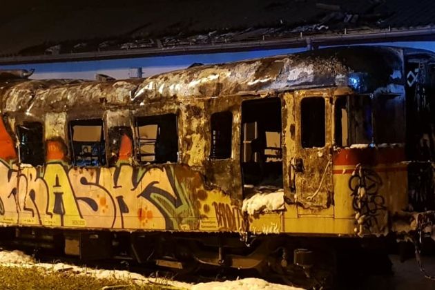 potniški vlak, celje, požar