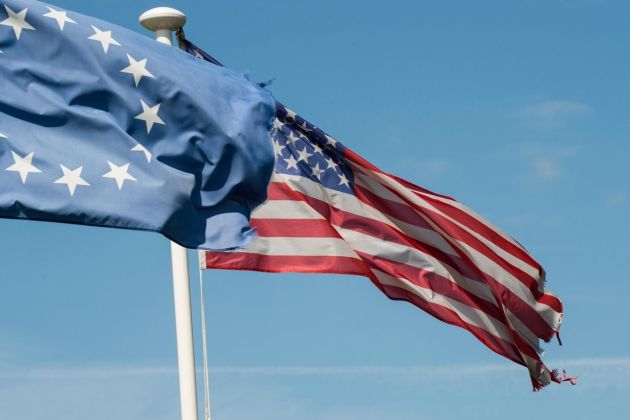 eu, zda, evropska unija, združene države amerike, zastava, carine, tarife, evro-atlantska povezava