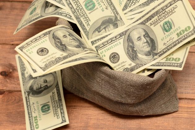 dolar, denar, vreča