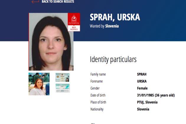 Interpol, tiralica, Urška Šprah